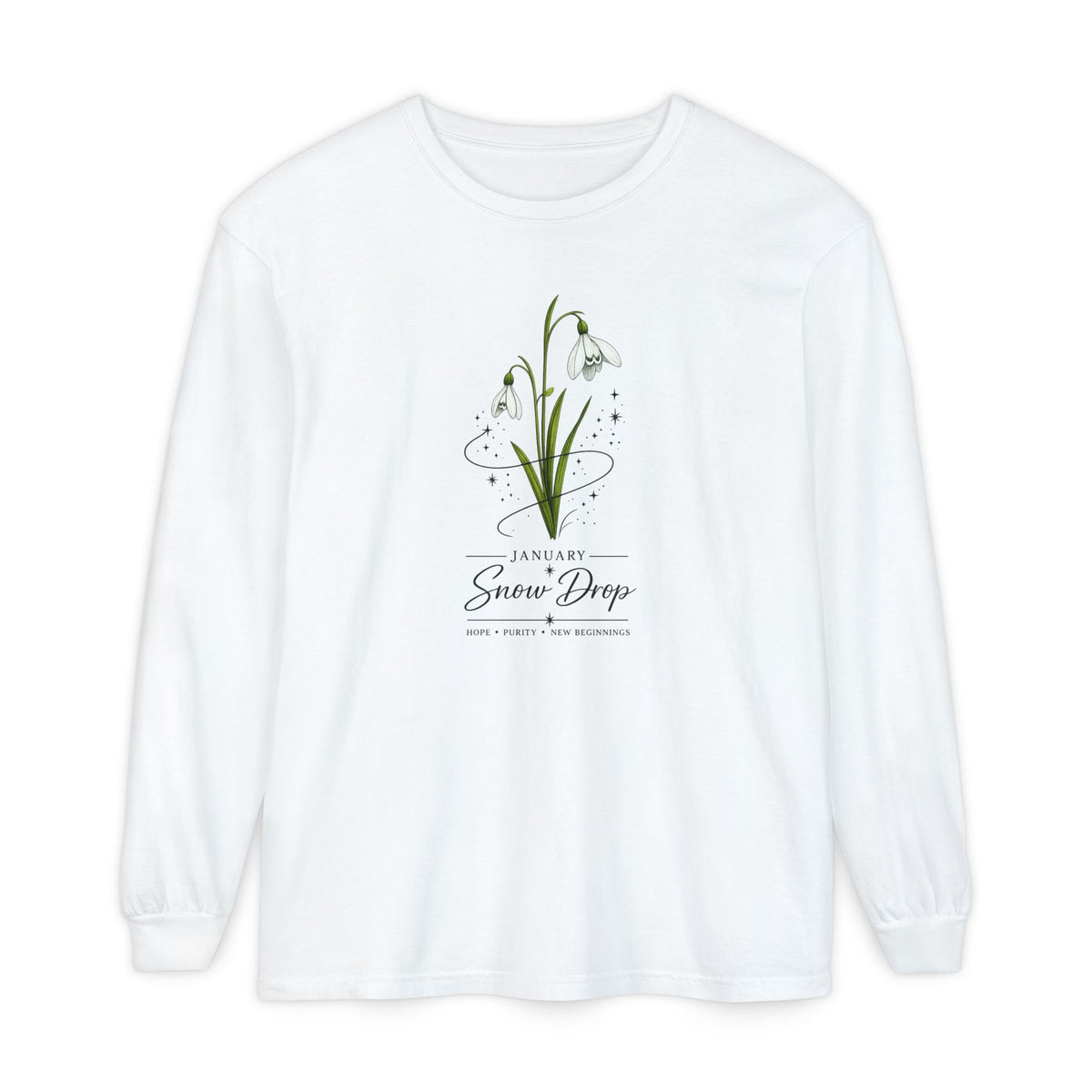 January Birth Flower Long Sleeve T-Shirt