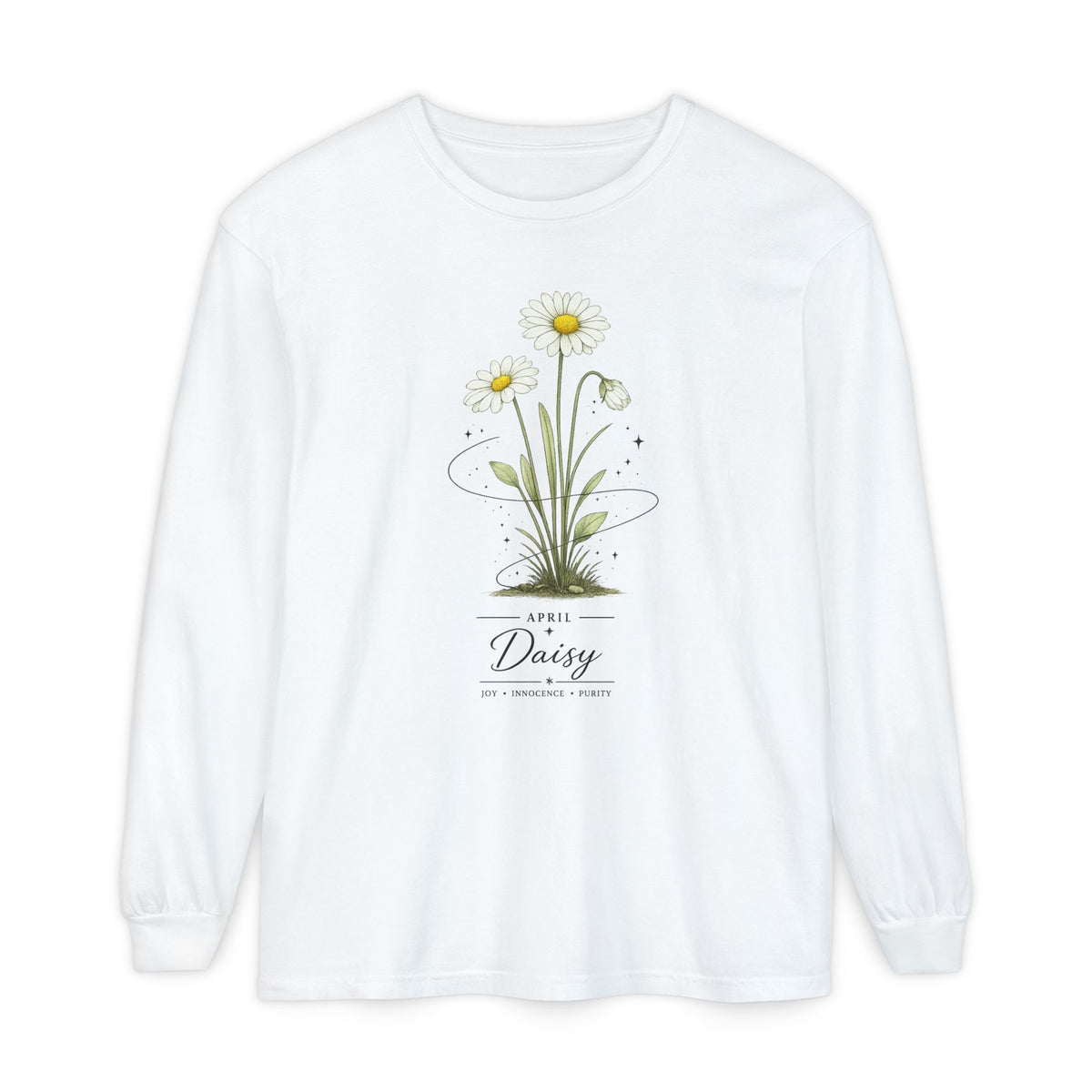 April Birth Flower Long Sleeve T-Shirt