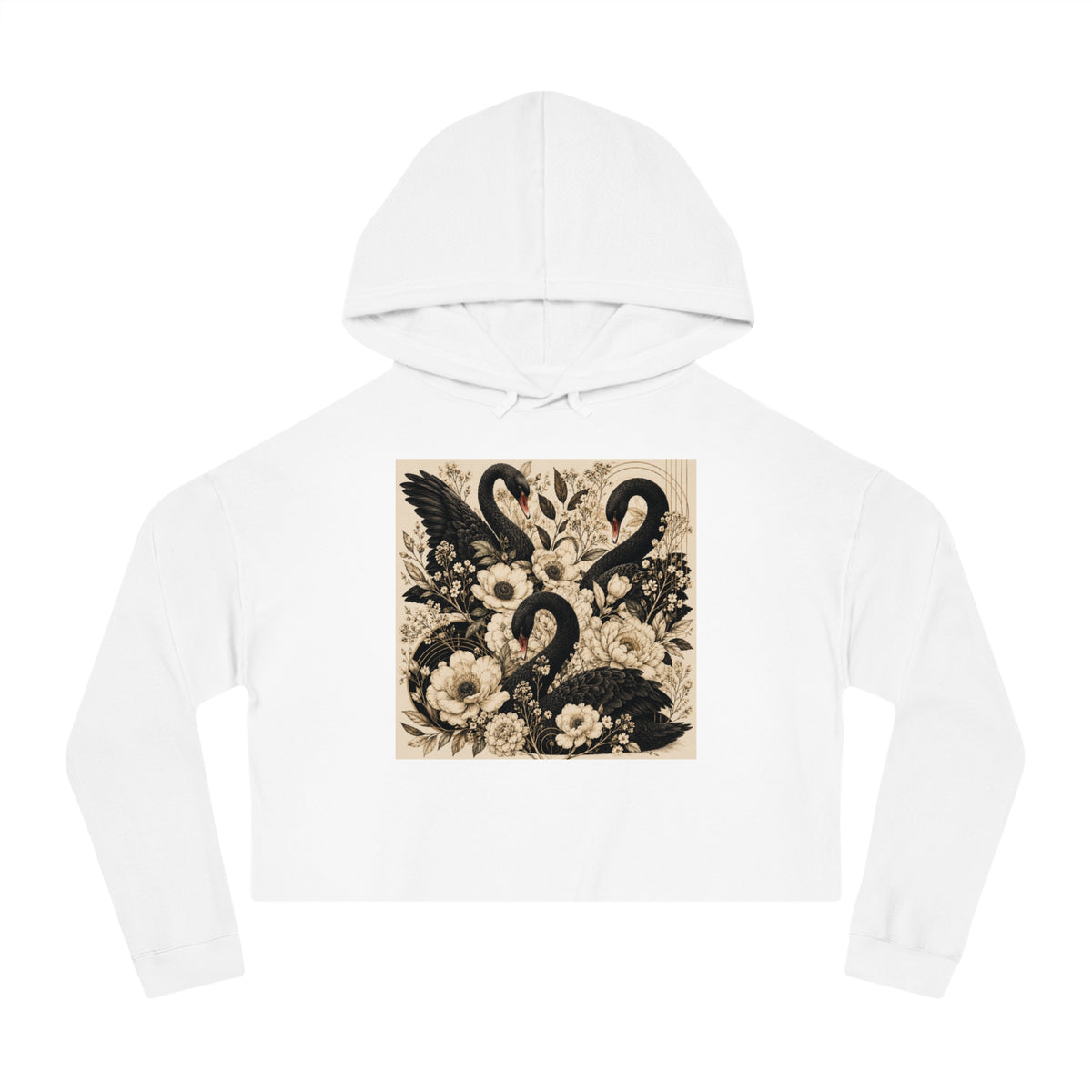 Midnight Bloom Cropped Hooded Sweatshirt