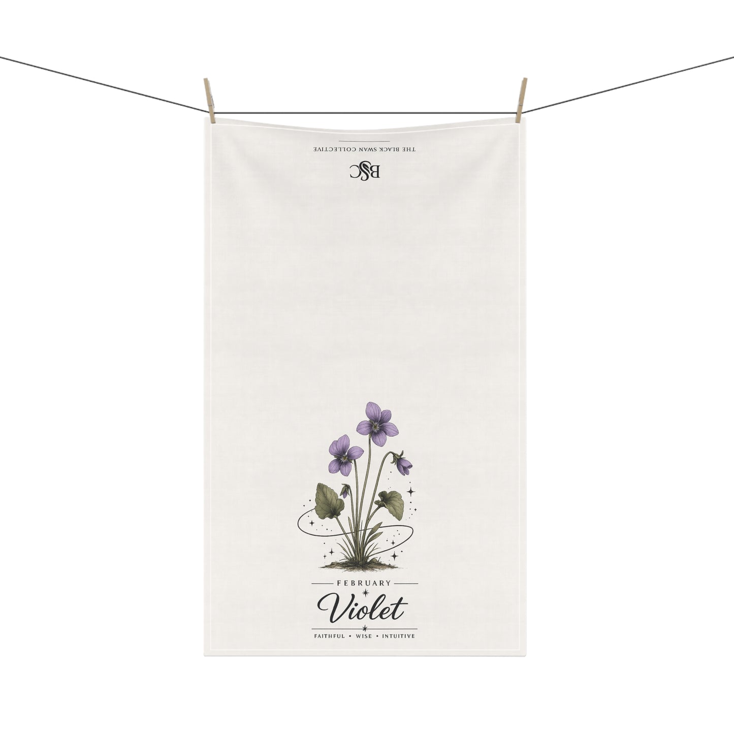 February Birth Flower Tea Towel