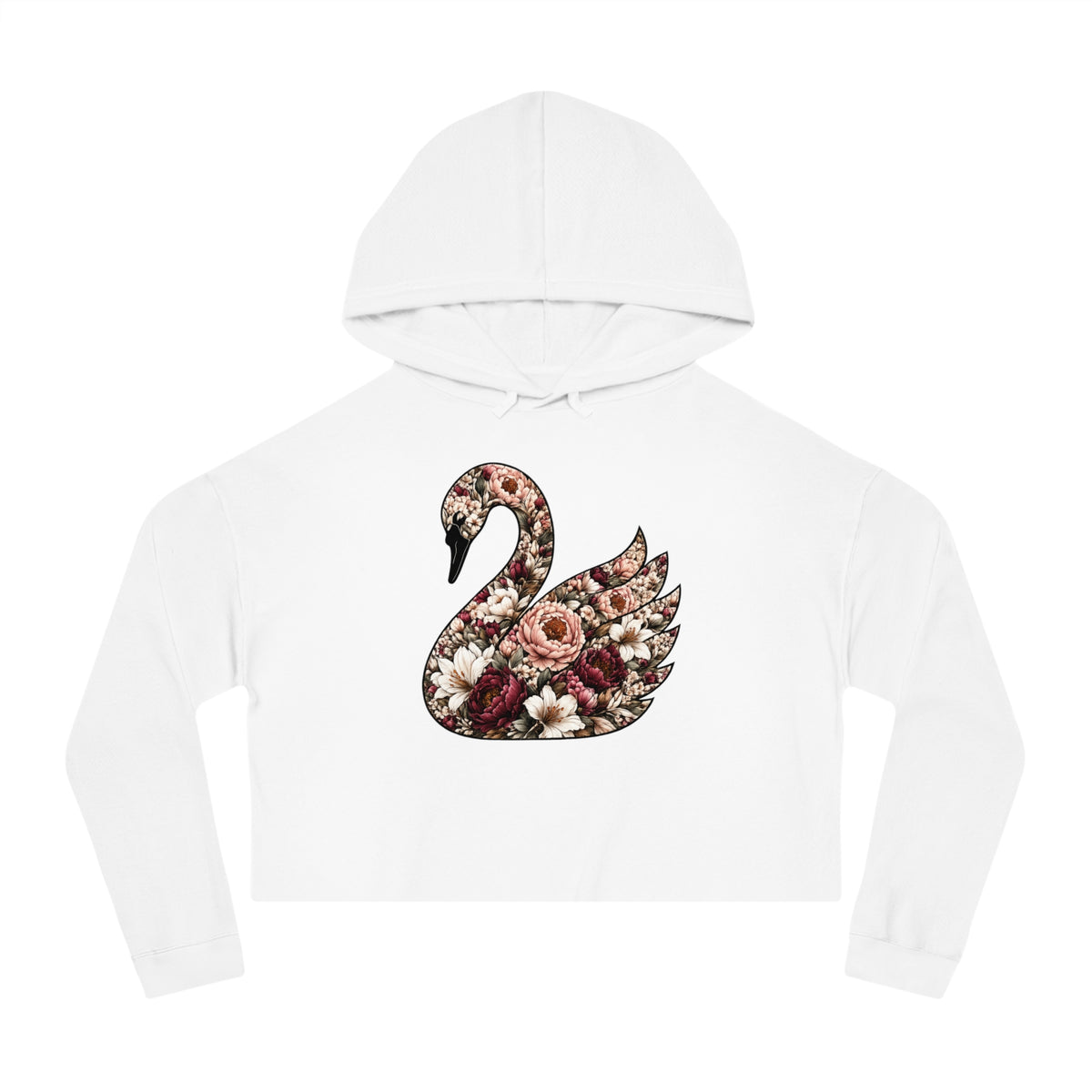 Peony & Plumage Cropped Hooded Sweatshirt