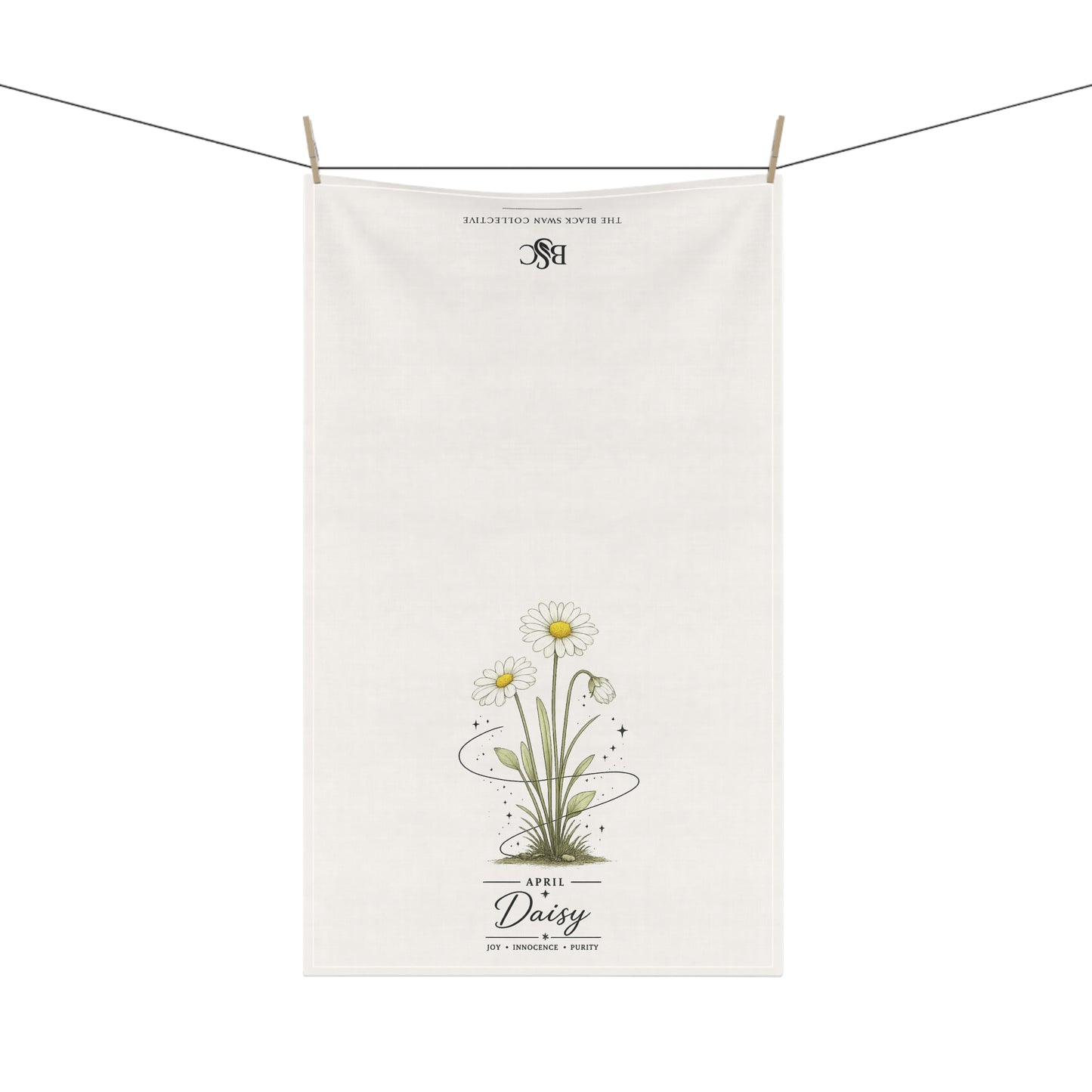 April Birth Flower Tea Towel