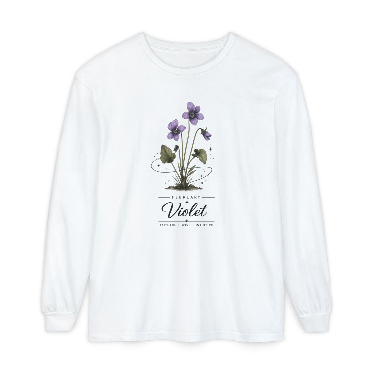 February Birth Flower Long Sleeve T-Shirt