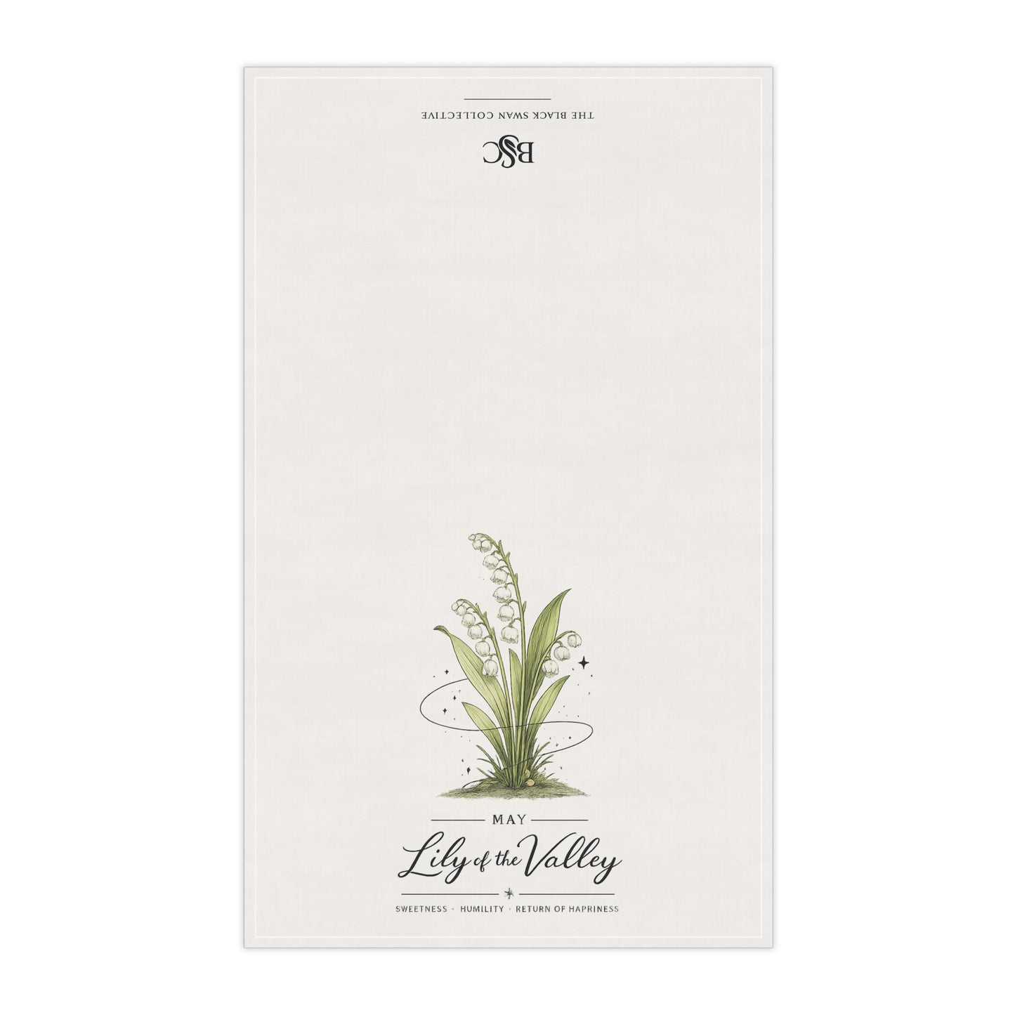 May Birth Flower Tea Towel