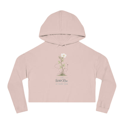 June Birth Flower Cropped Hooded Sweatshirt