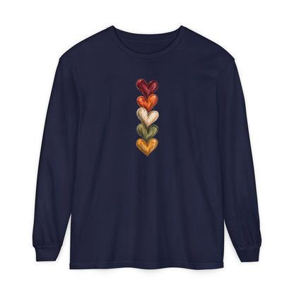 Hearts of Autumn Long Sleeve T-Shirt