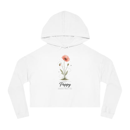 August Birth Flower Cropped Hooded Sweatshirt
