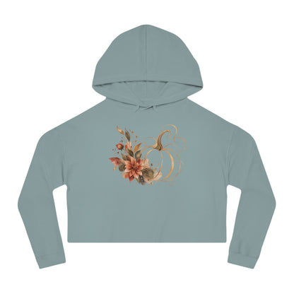 Autumn Bloom Cropped Hooded Sweatshirt