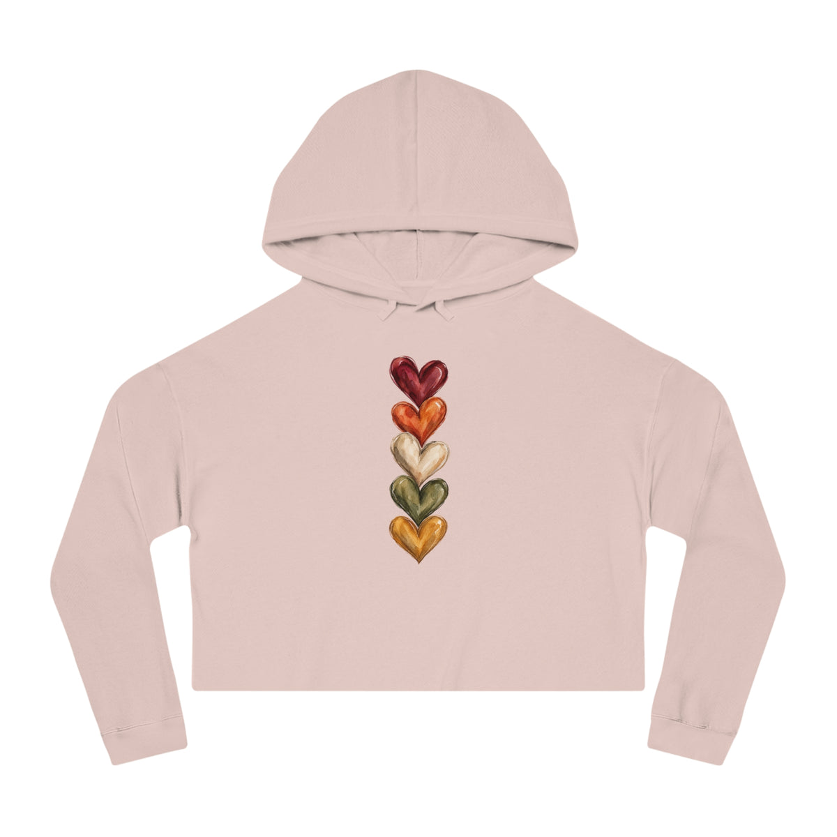 Hearts Of Autumn Cropped Hooded Sweatshirt