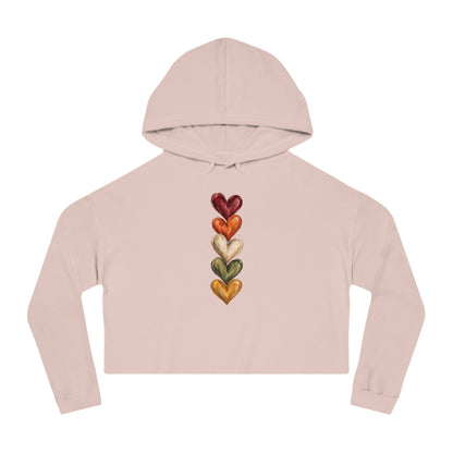 Hearts Of Autumn Cropped Hooded Sweatshirt