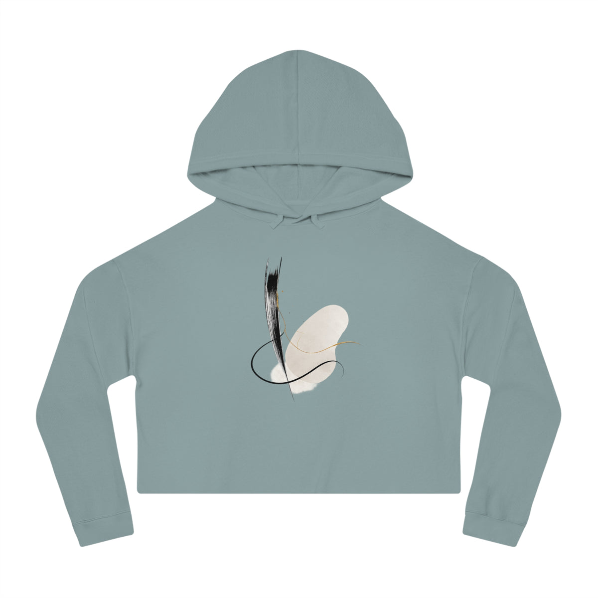 Contrast Cropped Hooded Sweatshirt