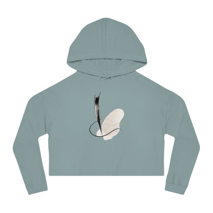 Contrast Cropped Hooded Sweatshirt