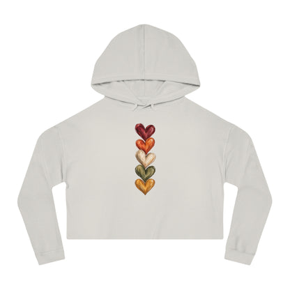 Hearts Of Autumn Cropped Hooded Sweatshirt