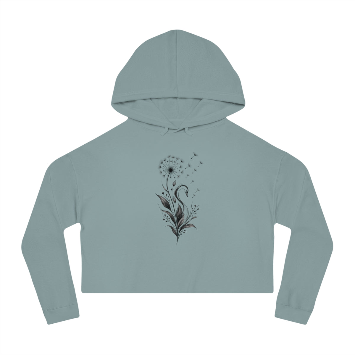Swan Wish Cropped Hooded Sweatshirt