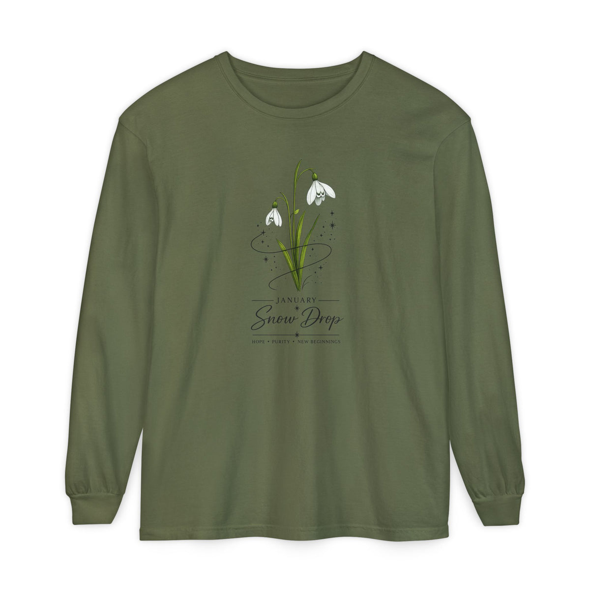January Birth Flower Long Sleeve T-Shirt