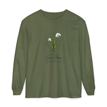 January Birth Flower Long Sleeve T-Shirt