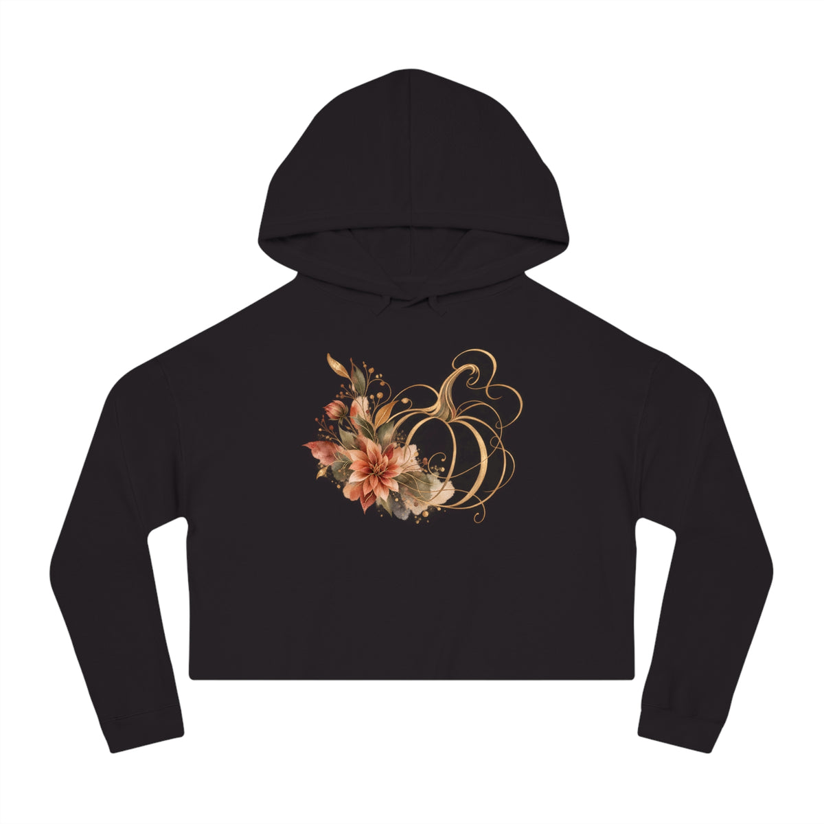 Autumn Bloom Cropped Hooded Sweatshirt