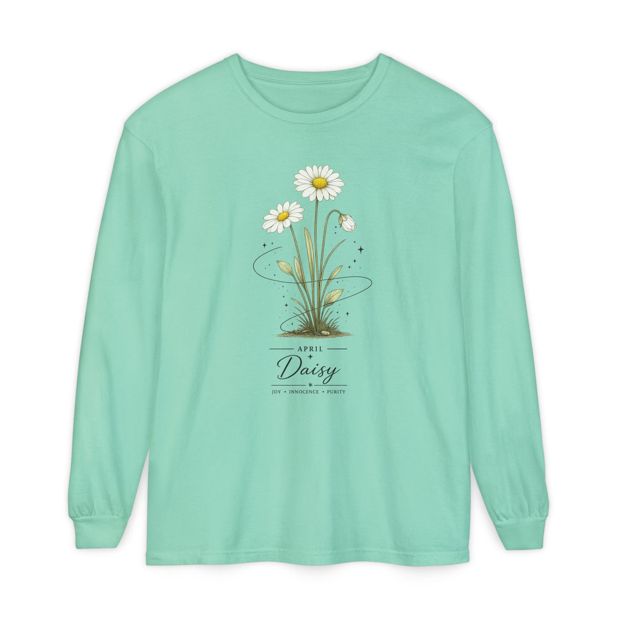 April Birth Flower Long Sleeve T-Shirt