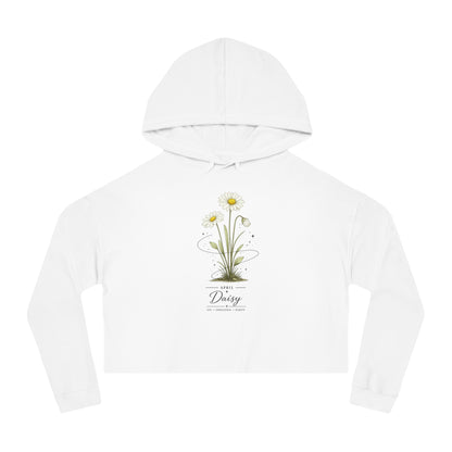 April Birth Flower Cropped Hooded Sweatshirt