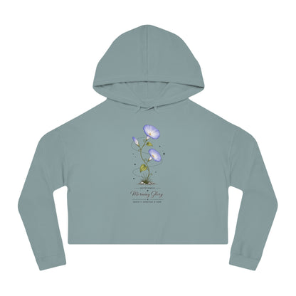 September Birth Flower Cropped Hooded Sweatshirt