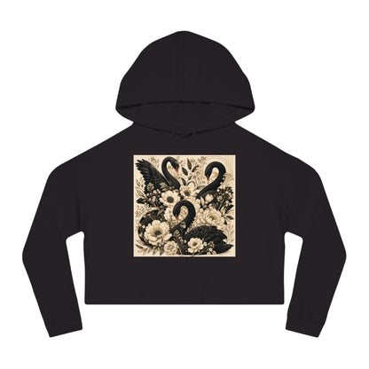 Midnight Bloom Cropped Hooded Sweatshirt