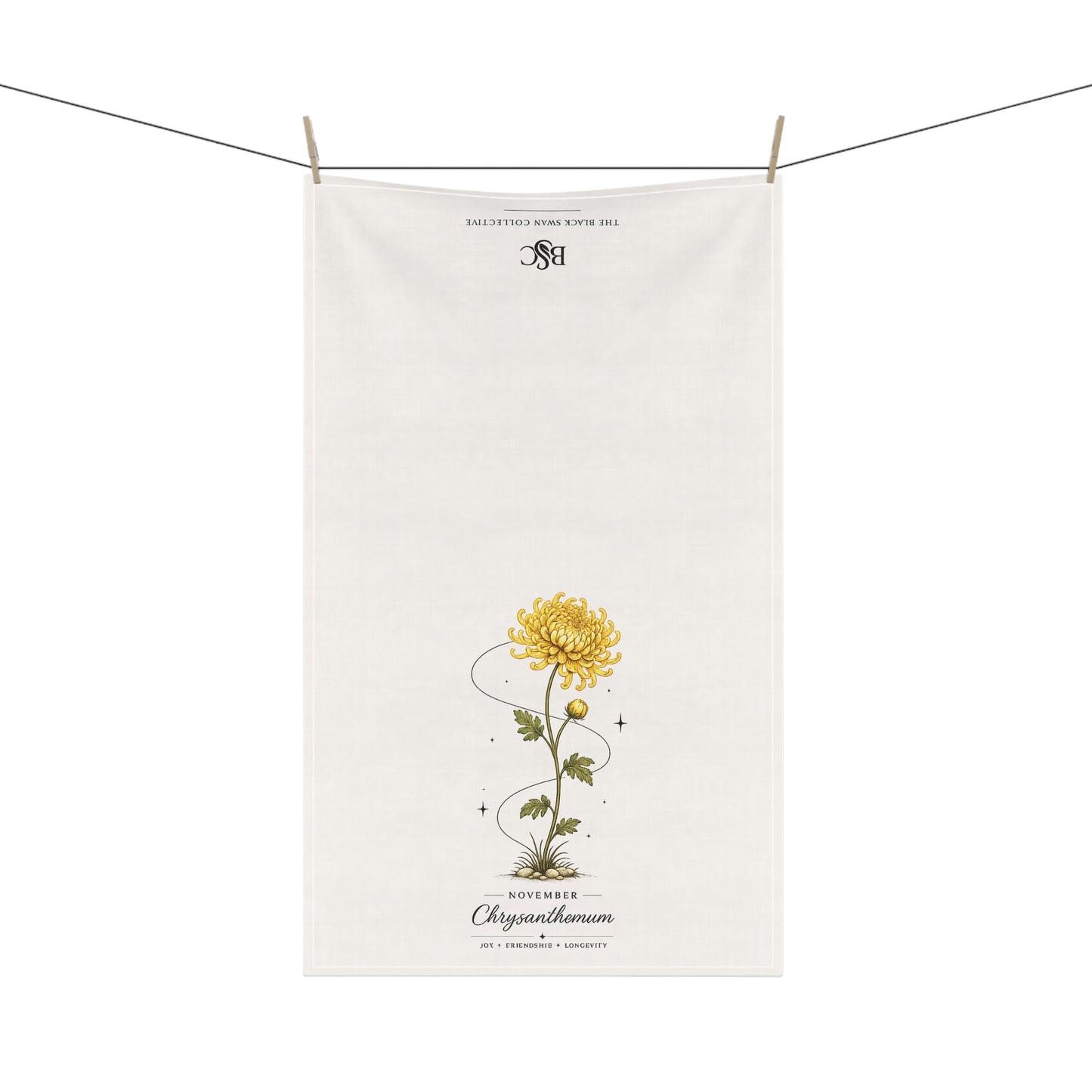 November Birth Flower Tea Towel