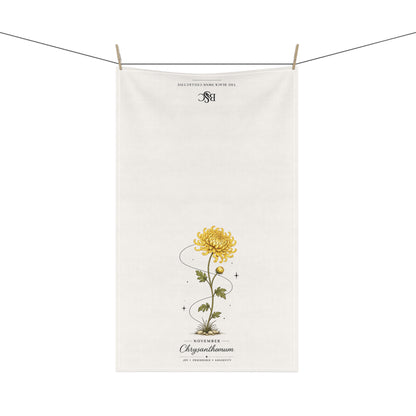 November Birth Flower Tea Towel