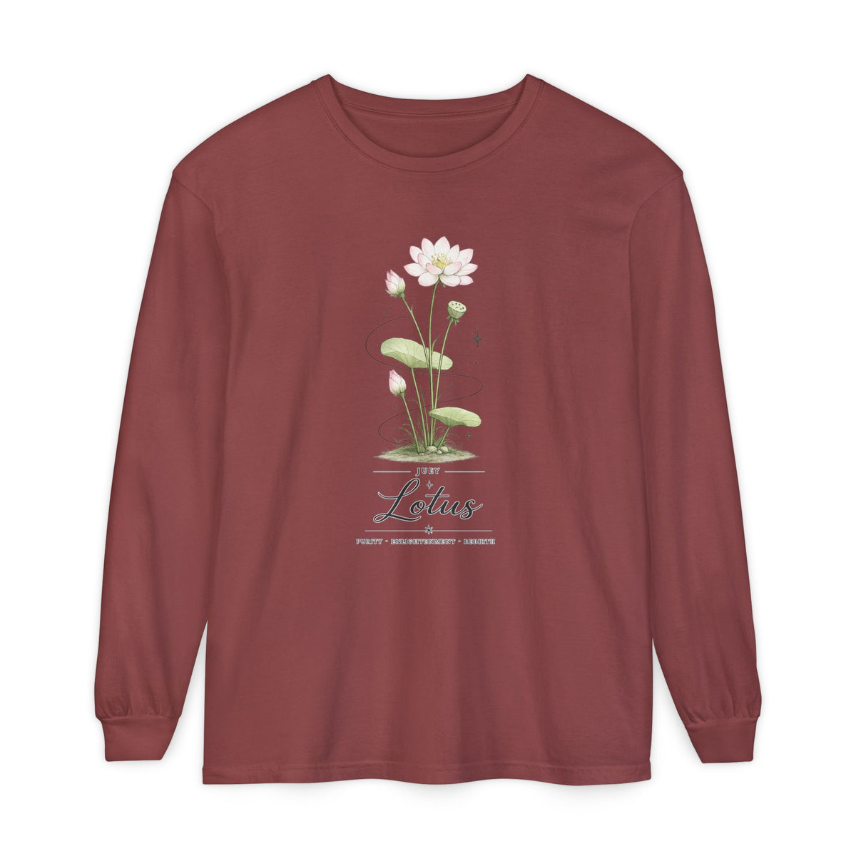 July Birth Flower Long Sleeve T-Shirt