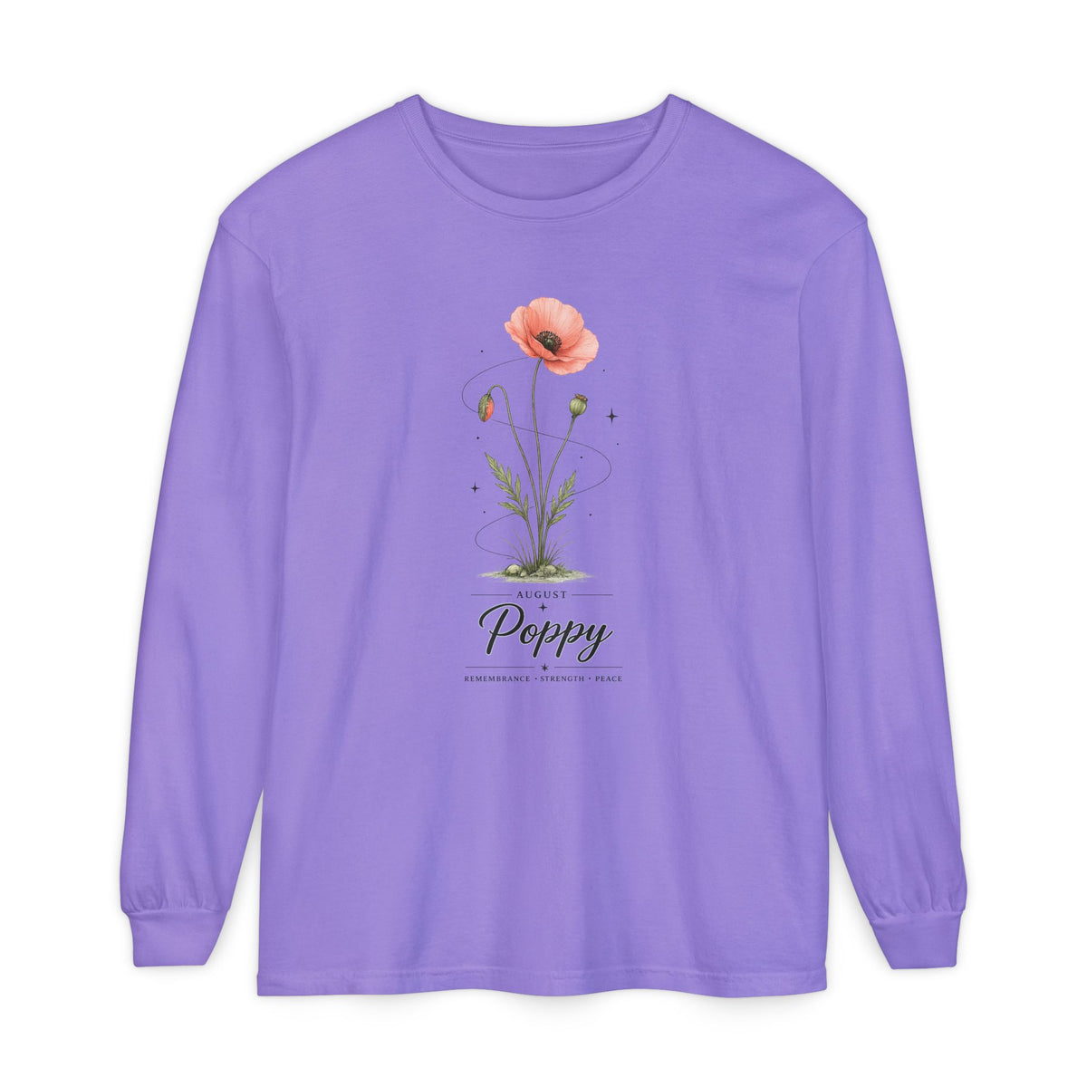 August Birth Flower Long Sleeve T-Shirt