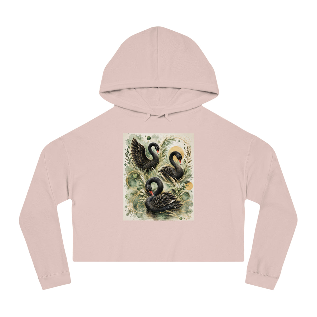 Emerald Grace Cropped Hooded Sweatshirt