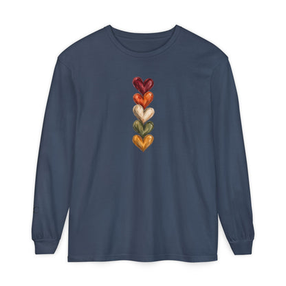 Hearts of Autumn Long Sleeve T-Shirt
