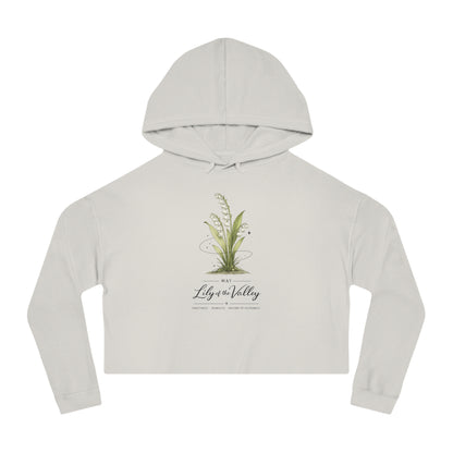 May Birth Flower Cropped Hooded Sweatshirt