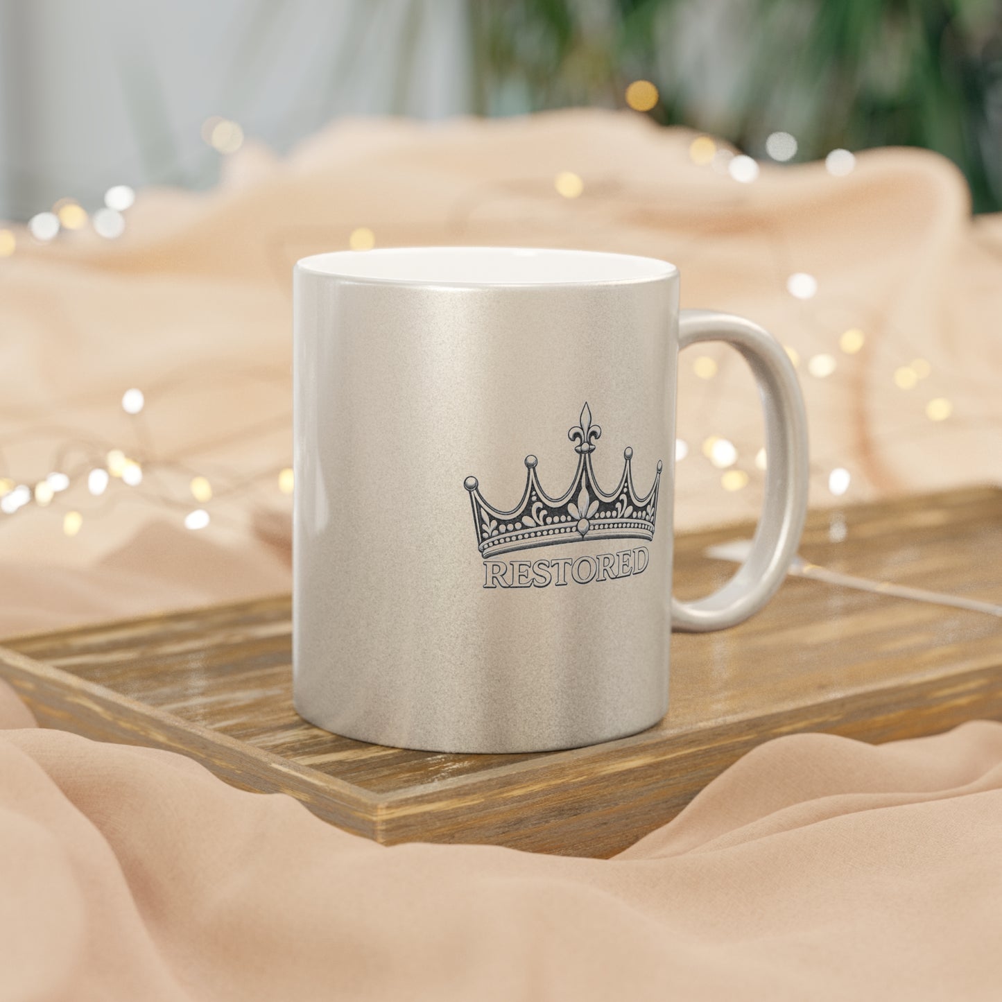 Restored Crown Metallic Mug (Silver\Gold)