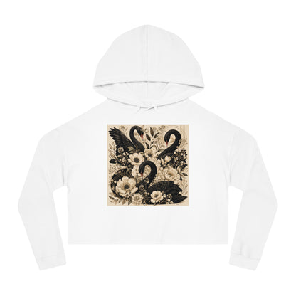 Midnight Bloom Cropped Hooded Sweatshirt