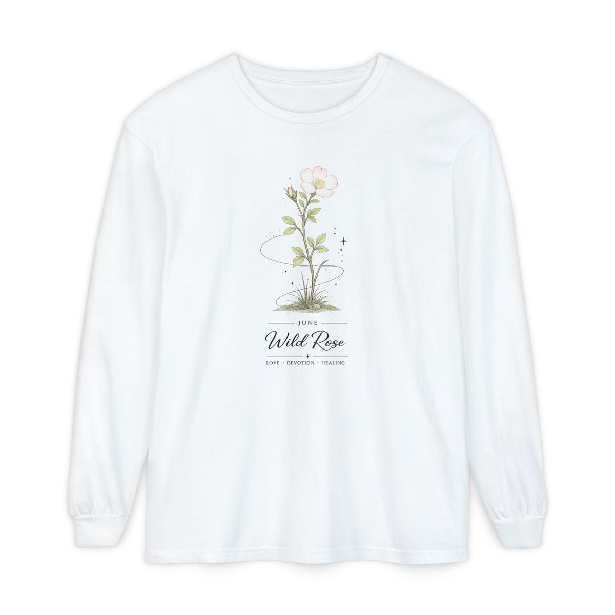 June Birth Flower Long Sleeve T-Shirt