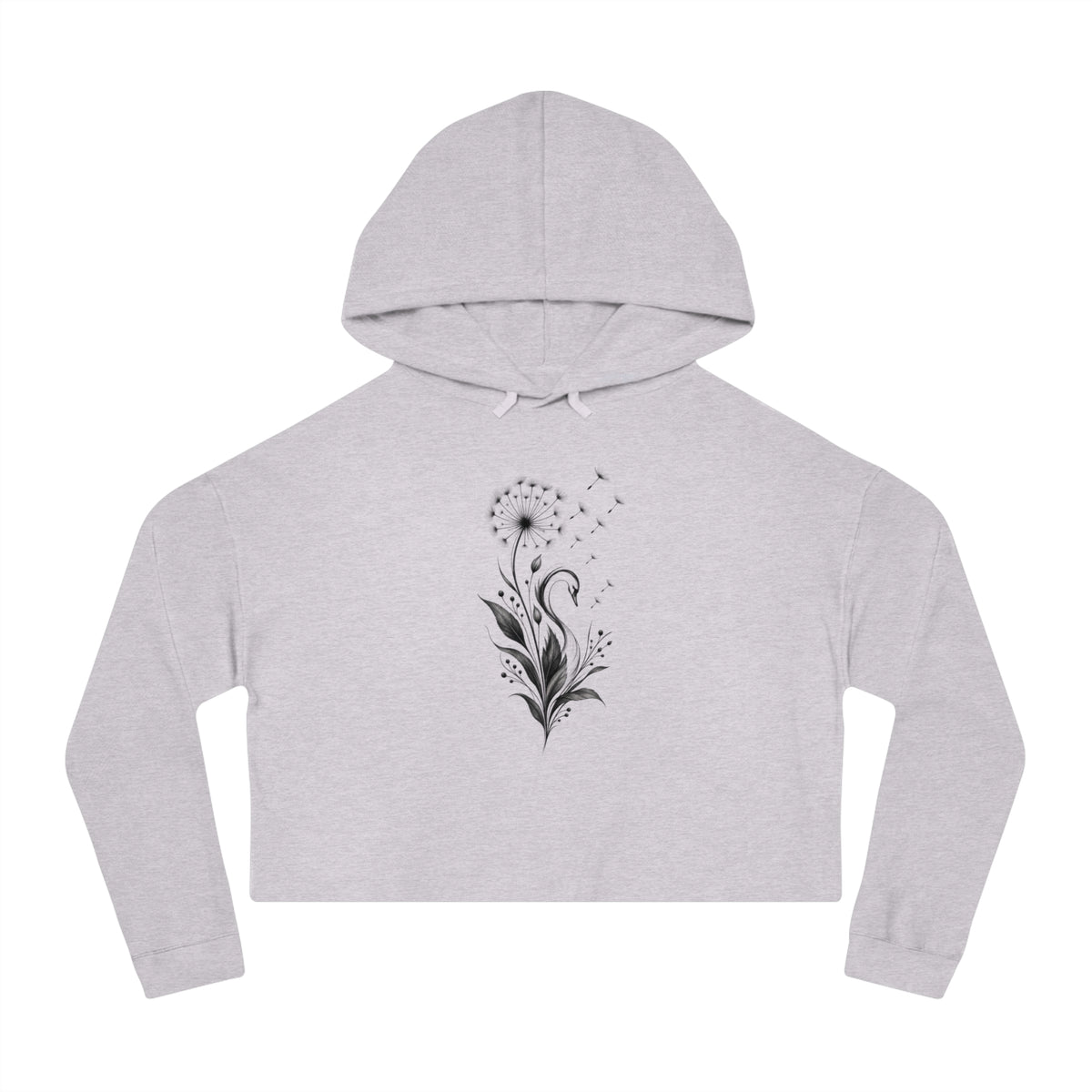 Swan Wish Cropped Hooded Sweatshirt