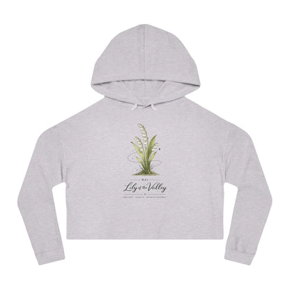 May Birth Flower Cropped Hooded Sweatshirt