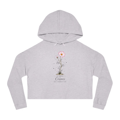 October Birth Flower Cropped Hooded Sweatshirt