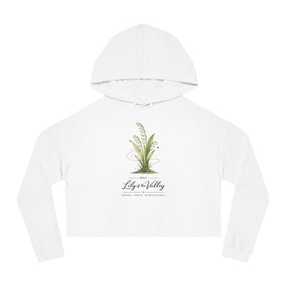 May Birth Flower Cropped Hooded Sweatshirt