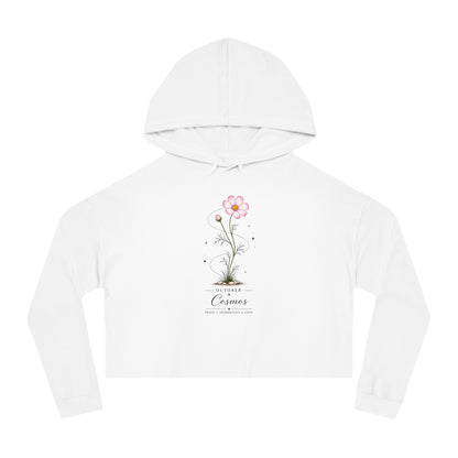 October Birth Flower Cropped Hooded Sweatshirt