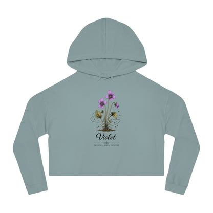 Violet Cropped Hooded Sweatshirt