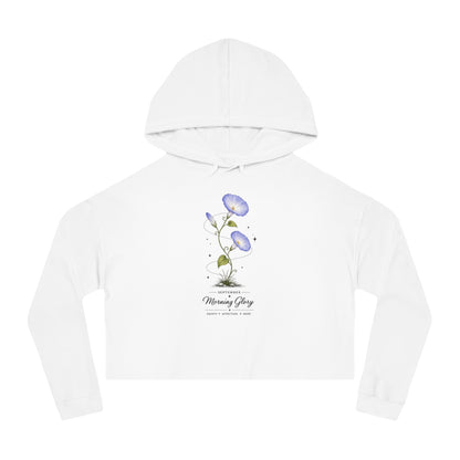 September Birth Flower Cropped Hooded Sweatshirt