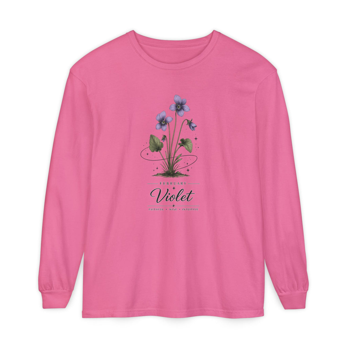 February Birth Flower Long Sleeve T-Shirt