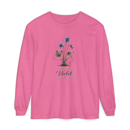 February Birth Flower Long Sleeve T-Shirt