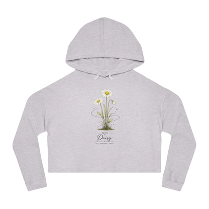 April Birth Flower Cropped Hooded Sweatshirt