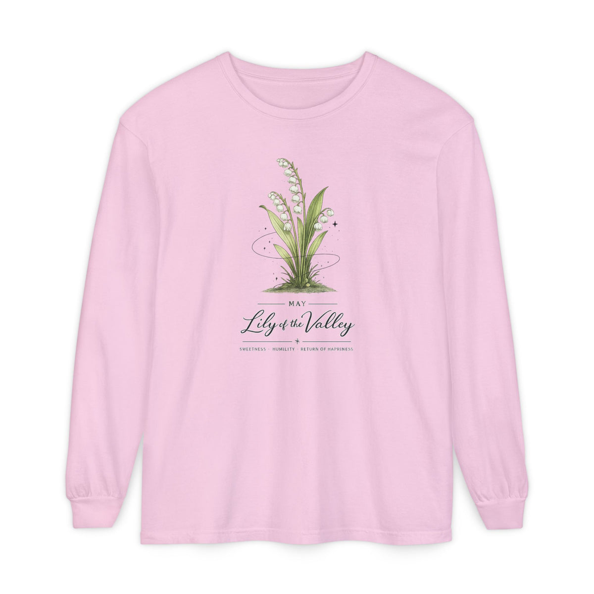 May Birth Flower Long Sleeve T-Shirt