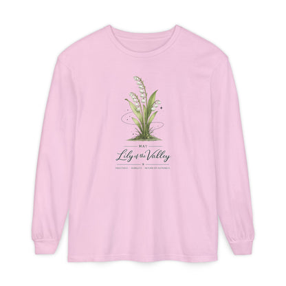 May Birth Flower Long Sleeve T-Shirt
