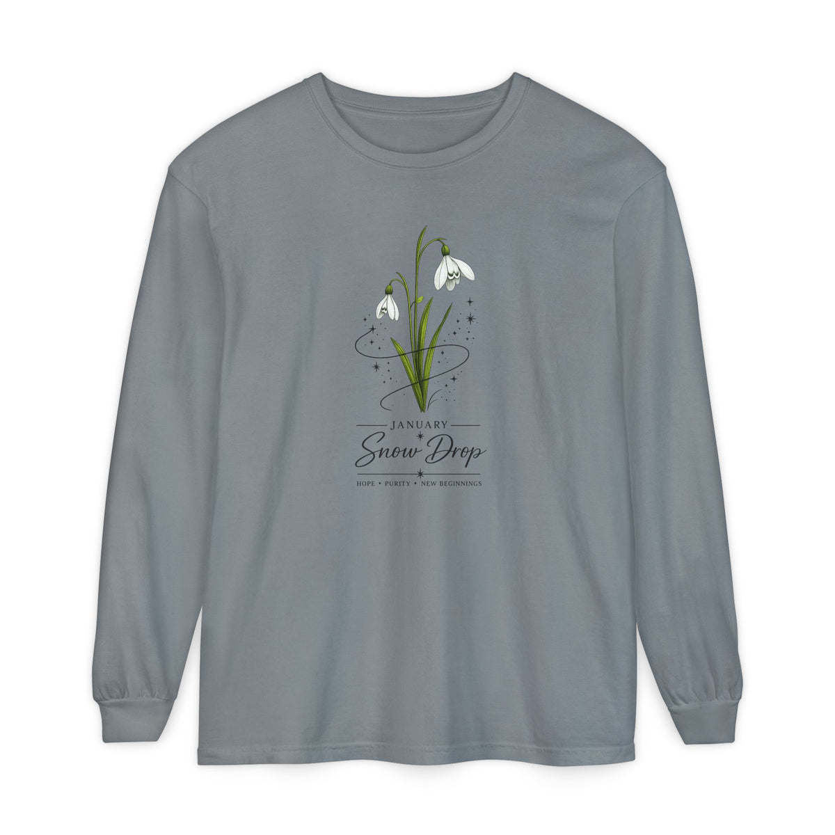 January Birth Flower Long Sleeve T-Shirt