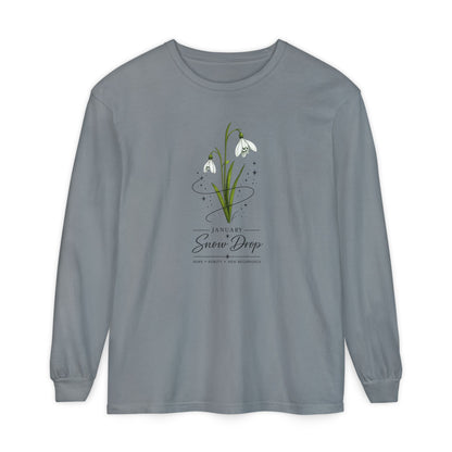 January Birth Flower Long Sleeve T-Shirt