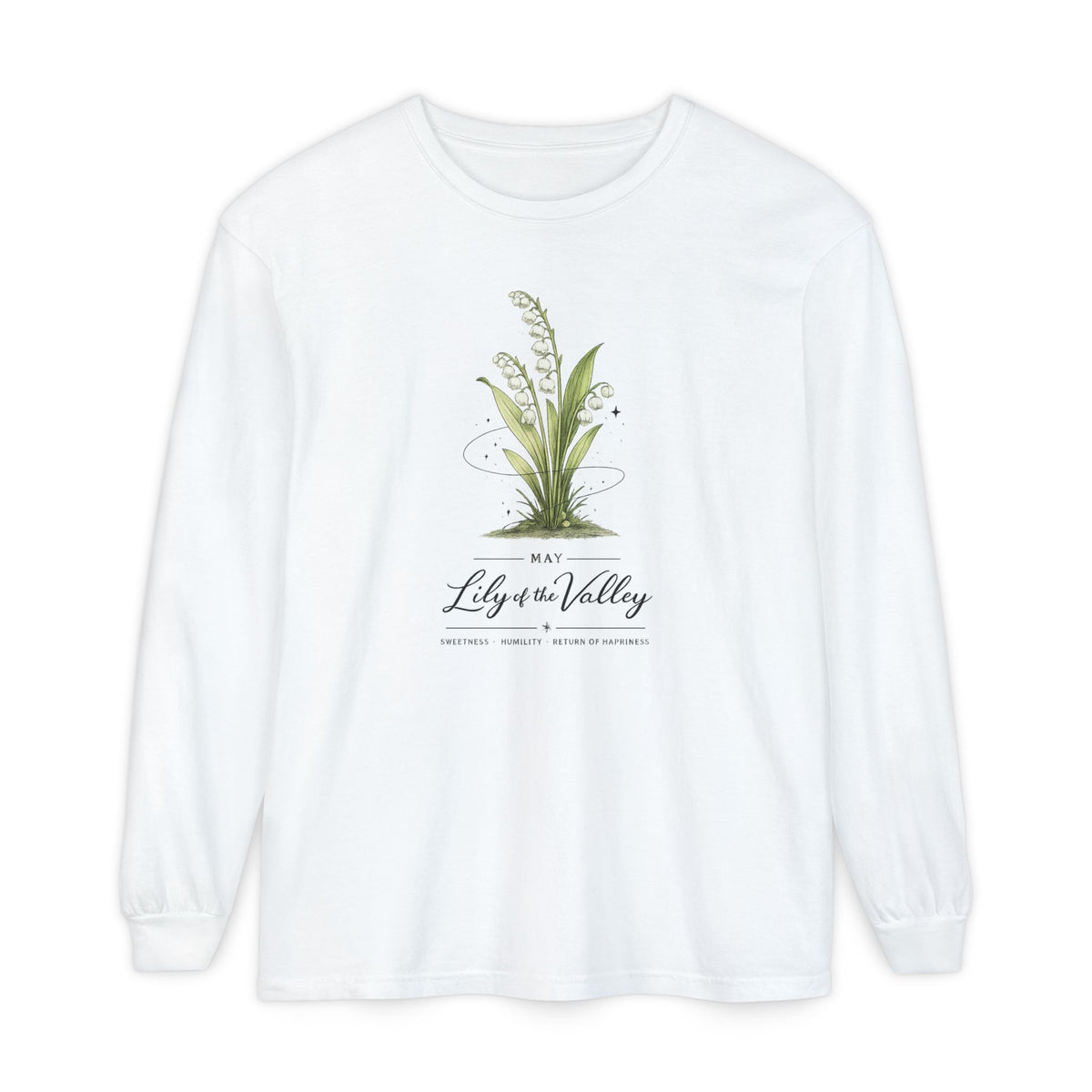 May Birth Flower Long Sleeve T-Shirt
